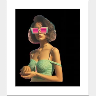 vaporwave girl Posters and Art